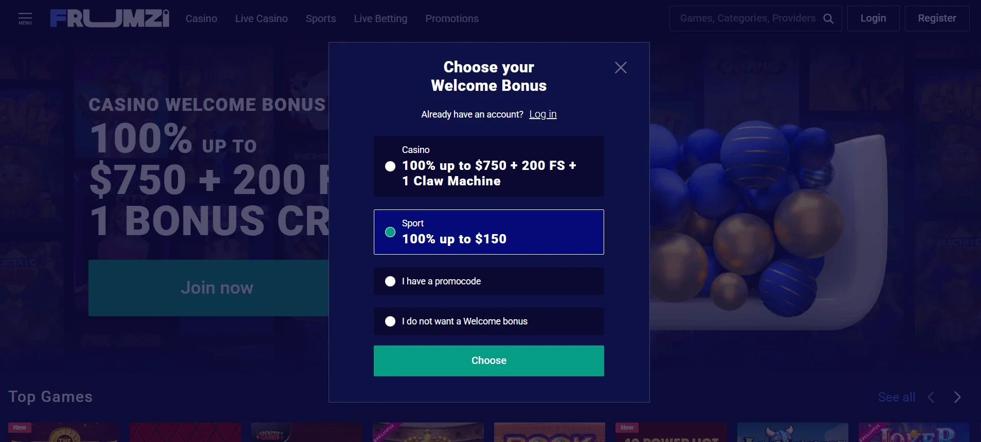 Opening an Account-Step 2 Open an Account-on Frumzi